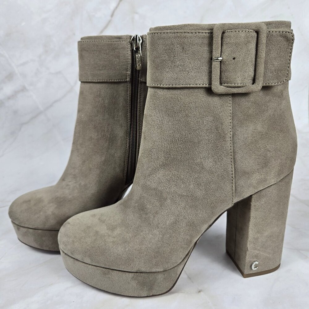 Circus Sam Edelman Alie Size 8M Flint Grey Platform Booties Suede Leather NWT - Picture 6 of 16